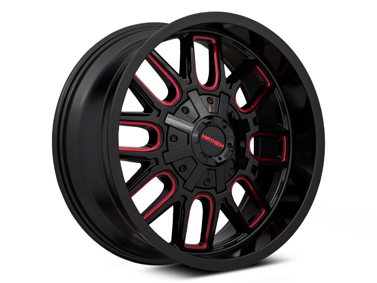 Mayhem Wheels Tacoma Cogent Black with Prism Red 6-Lug Wheel; 20x9