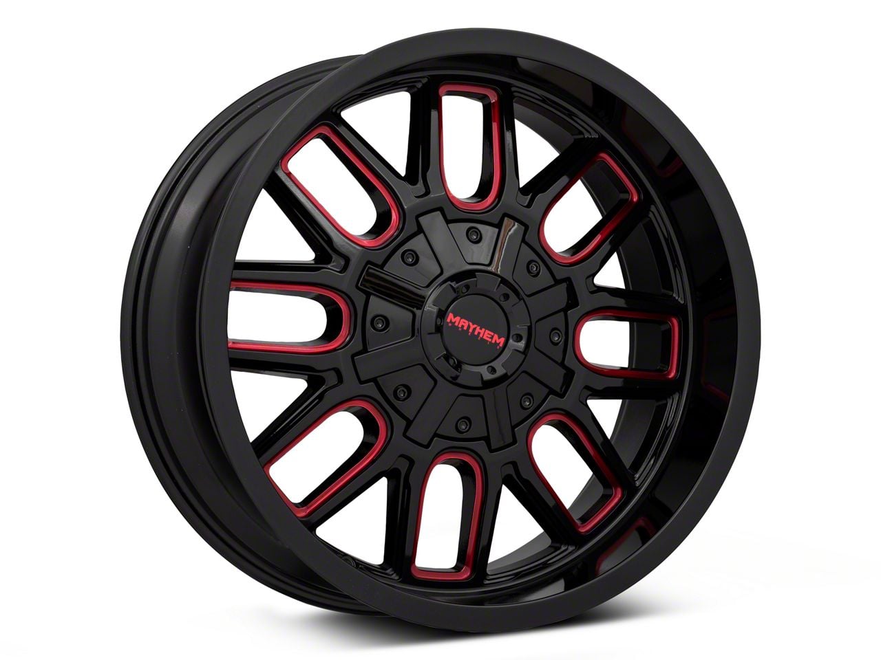 Mayhem Wheels Tacoma Cogent Black with Prism Red 6-Lug Wheel; 20x9