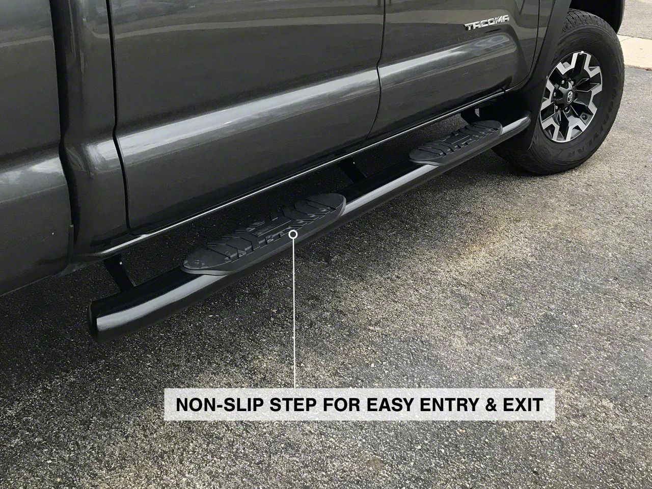 TAC Side Steps Running Boards Compatible With 2024 Toyota Tacoma Doubl Cab Truck Pickup 3 Black Side Bars Step Rails Nerf Bars Off Road Accessories 2 Pcs