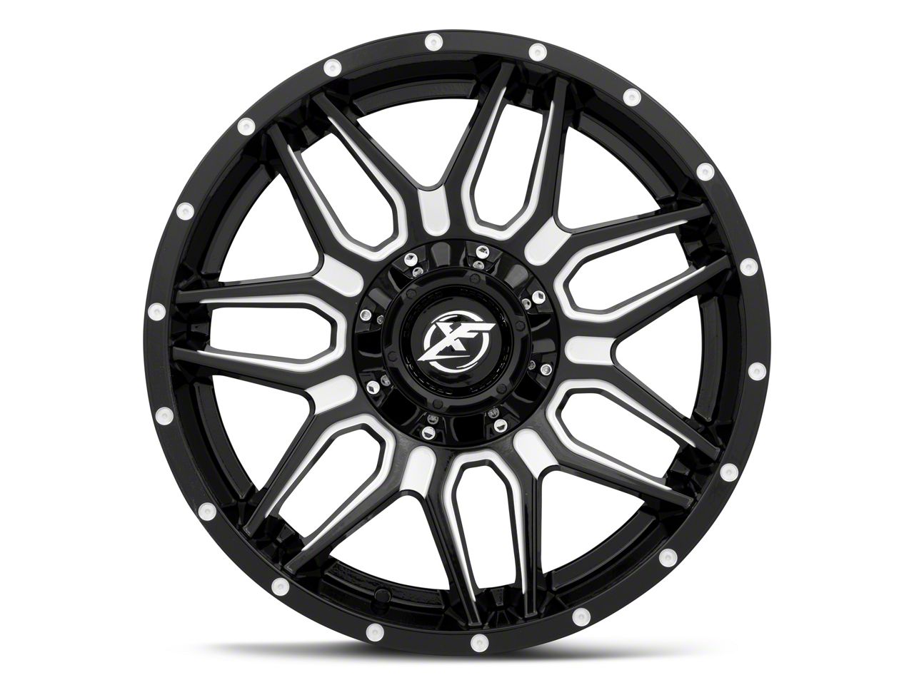 XF Offroad Tacoma XF-222 Gloss Black Milled 6-Lug Wheel; 20x9; 0mm 