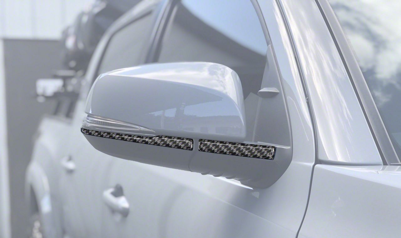 Tacoma Side Mirror Accent Trim; Domed Carbon Fiber (16-23 Tacoma w