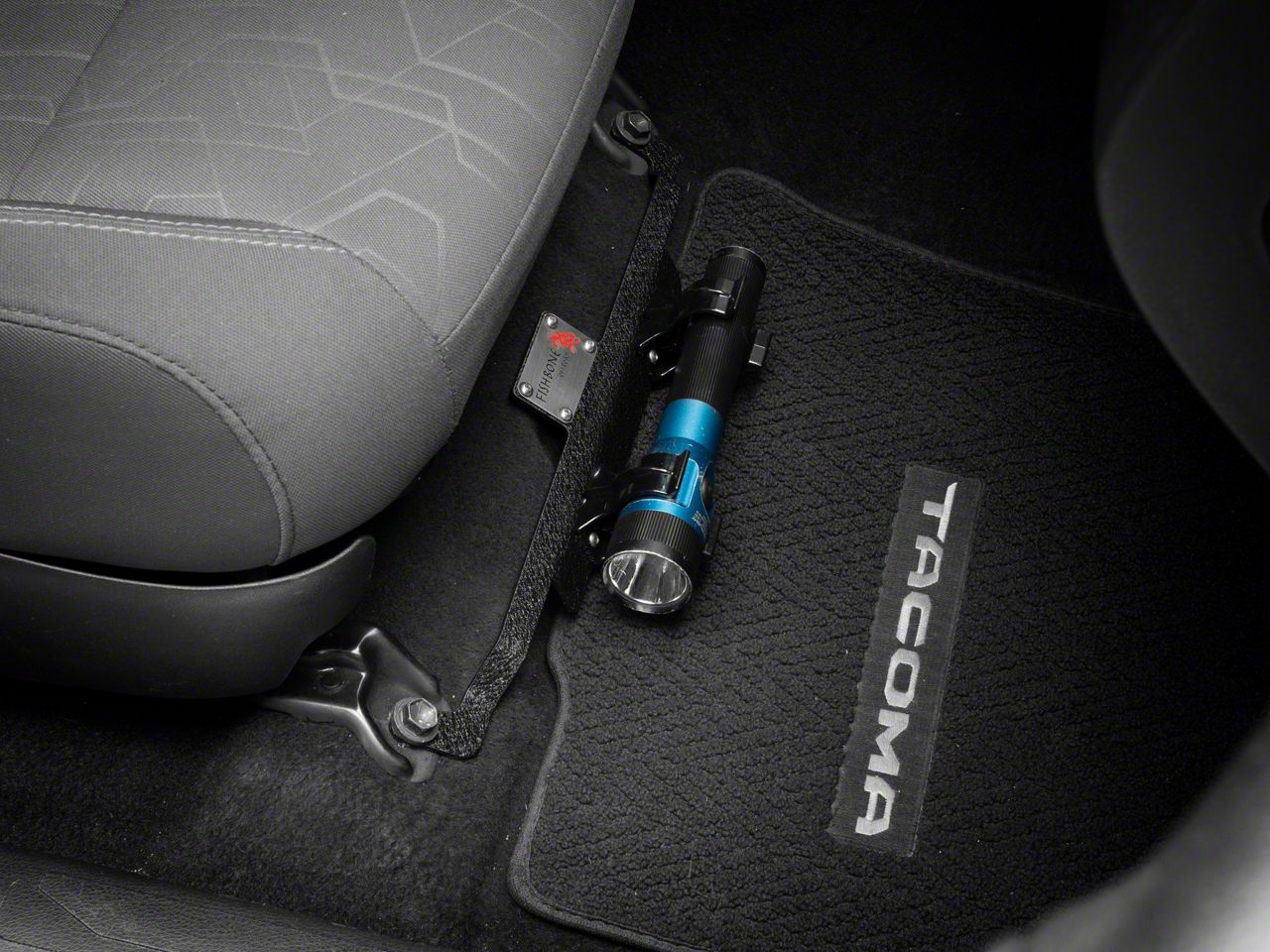 Flashlight Holder Bracket For Toyota FJ Cruiser 2007-2021 - Mounts Under Front Seat, Aluminum Alloy, Adjustable