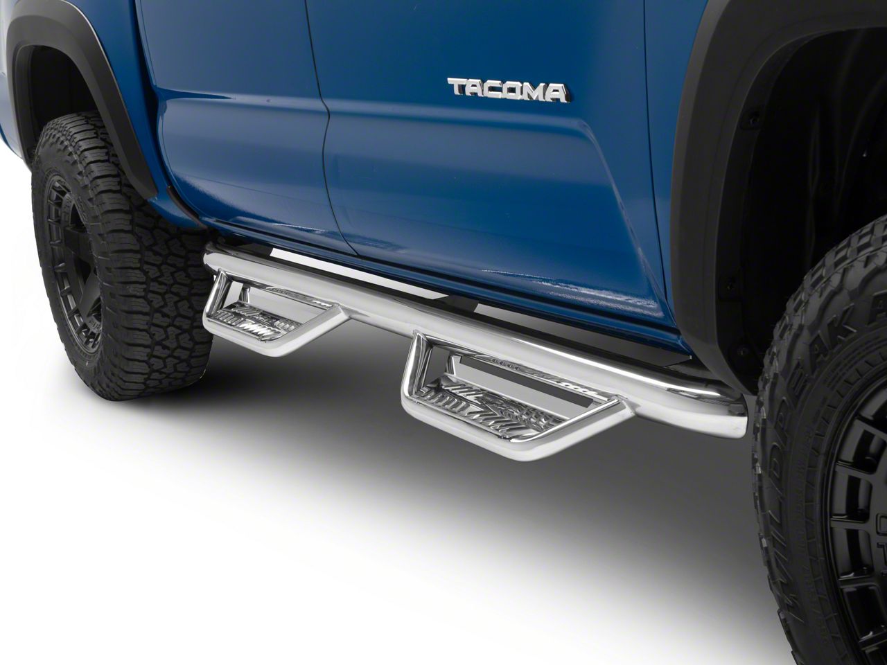 N-Fab Tacoma Cab Length Podium Nerf Side Step Bars; Polished