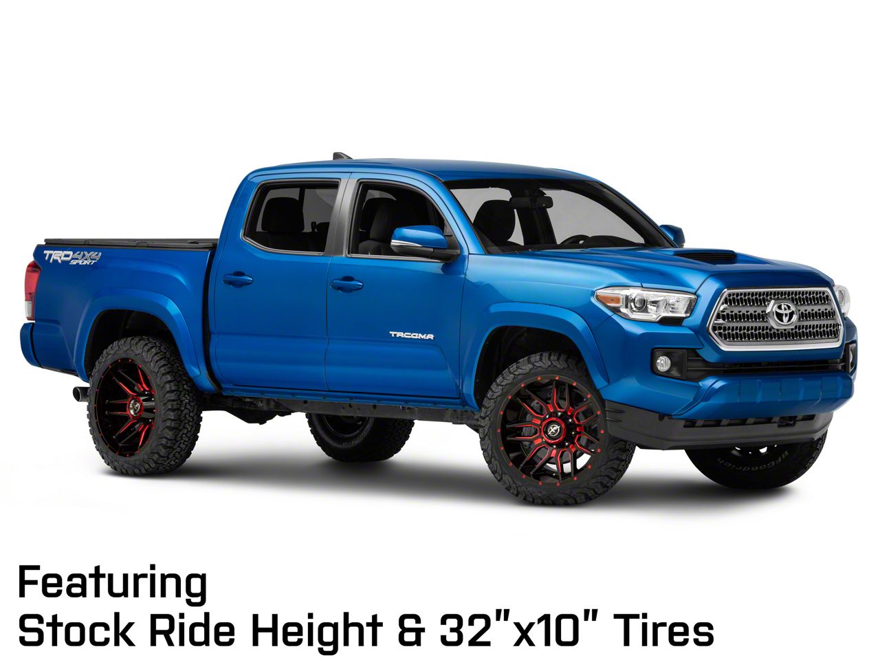 XF Offroad Tacoma XF-222 Gloss Black Red Milled 6-Lug Wheel