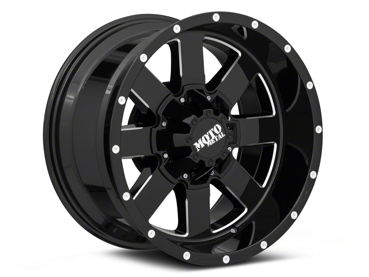 Moto Metal Tacoma MO962 Gloss Black Milled 6-Lug Wheel; 18x10