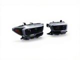 Switchback Sequential LED Bar Projector Headlights; Matte Black Housing; Clear Lens (16-23 Tacoma w/ Factory Halogen Headlights w/o LED DRL)