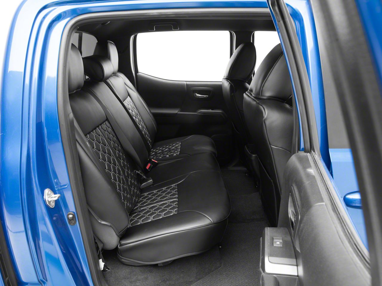 Universal PU Leather Full Set Car Seat Covers For Toyota Tacoma 5 Seats - Black
