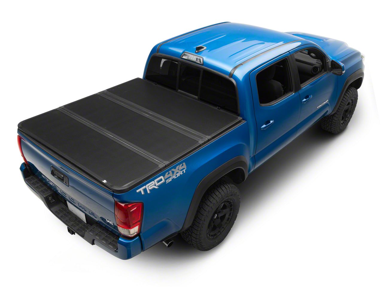 Tri-Fold Hard Tonneau Cover For 2016-2022 Toyota Tacoma 5FT Bed - Aluminum Carbon Fiber Style