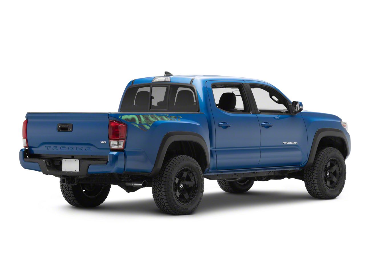 SEC10 Tacoma Topographic Bed Side Graphics; Green TT45262