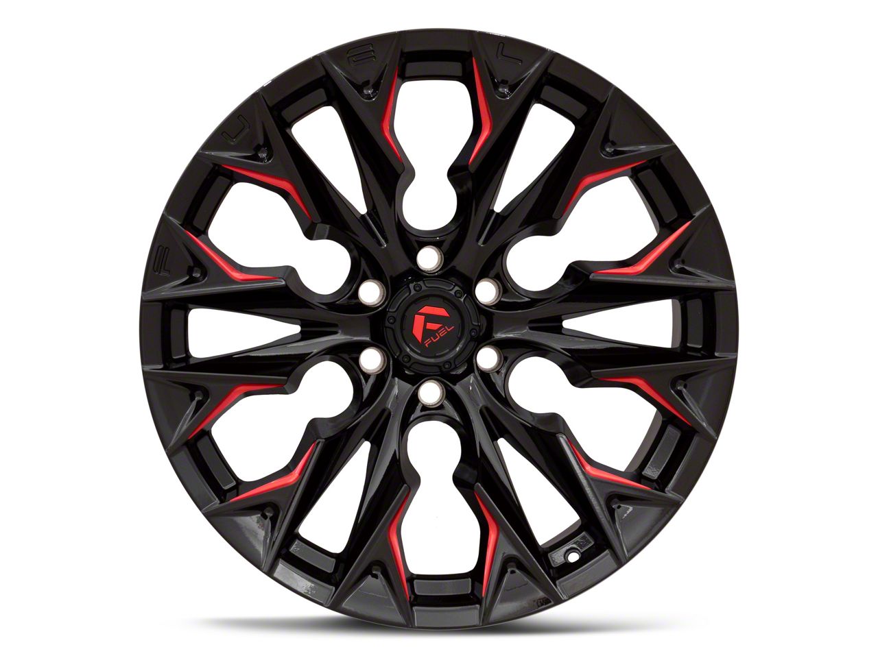 Fuel Wheels Tacoma Flame Gloss Black Milled with Candy Red 6-Lug