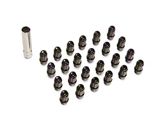 Black Acorn Spline ET Lug Nuts for Aftermarket Wheels; M12x1.5; Set of 24 (05-23 Tacoma)
