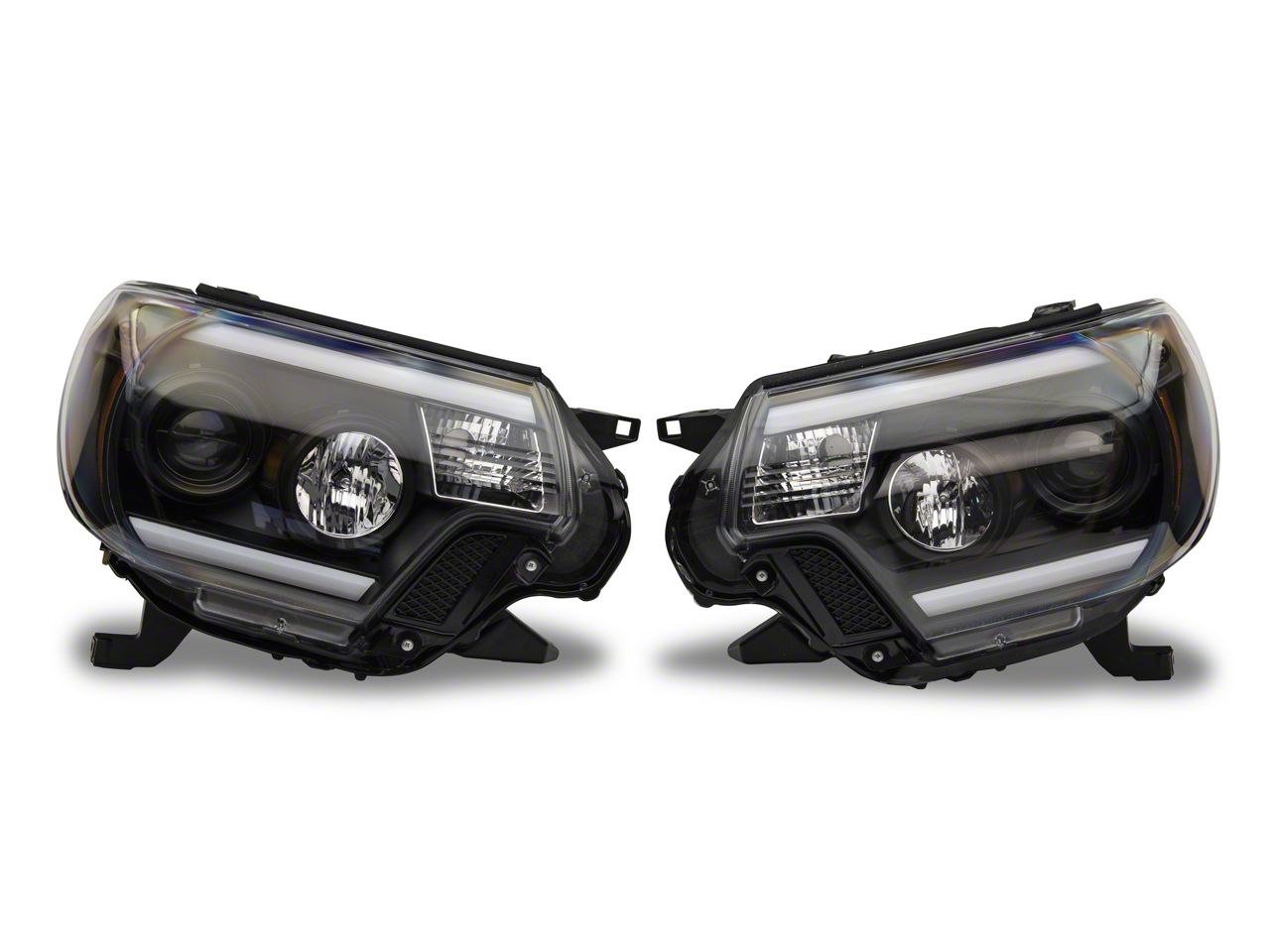 RazorMotor Black Projector Headlights For 2015-2017 Toyota Camry – Plank Style With LED Tube Bar