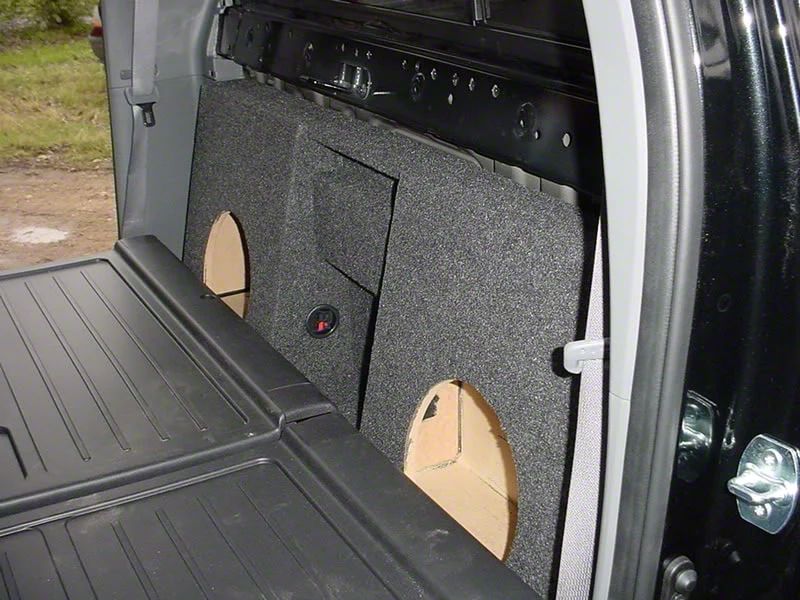 Dual 12-Inch Behind Seat Subwoofer Box; Carpeted (05-23 Tacoma Double Cab)