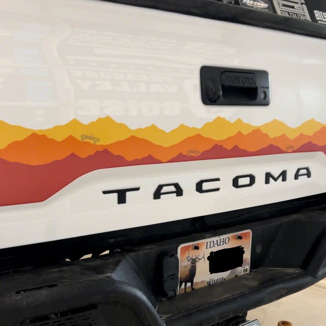 Toyota Tacoma Tailgate Insert Decal Kit - 24" Wide Glossy Red Vinyl Letters