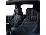 Kustom Interior Premium Artificial Leather Front and Rear Seat Covers; All Black with White Stitching (24-26 Tacoma)