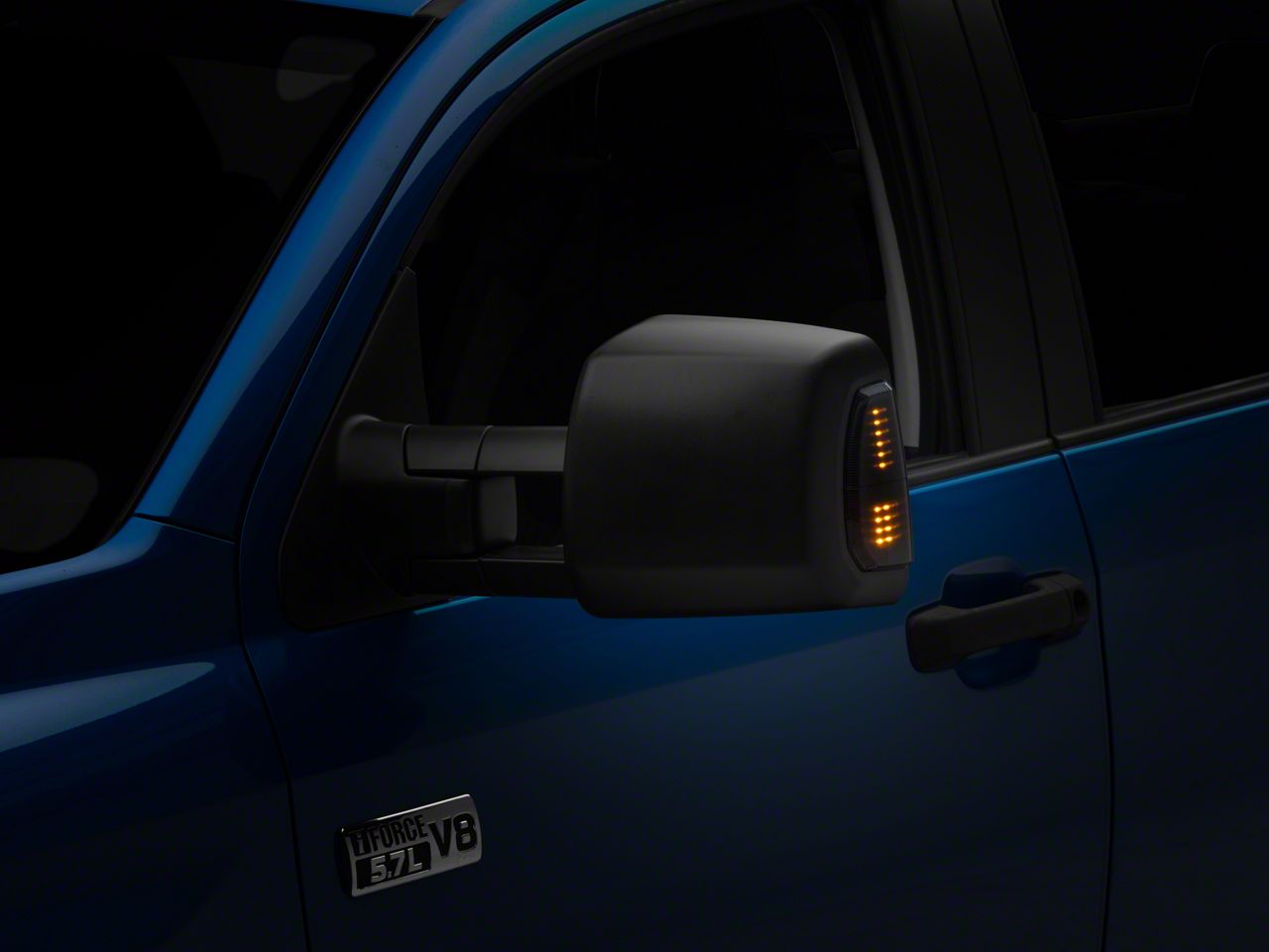 Tundra Powered Heated Manual-Folding Mirrors; Textured Black (14