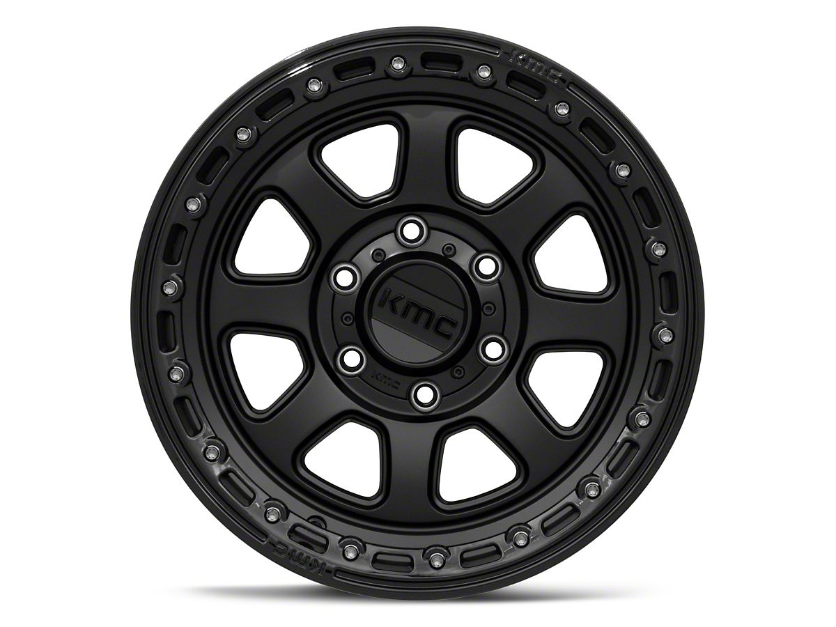 KMC Tundra Chase Satin Black with Gloss Black Lip 6-Lug Wheel 