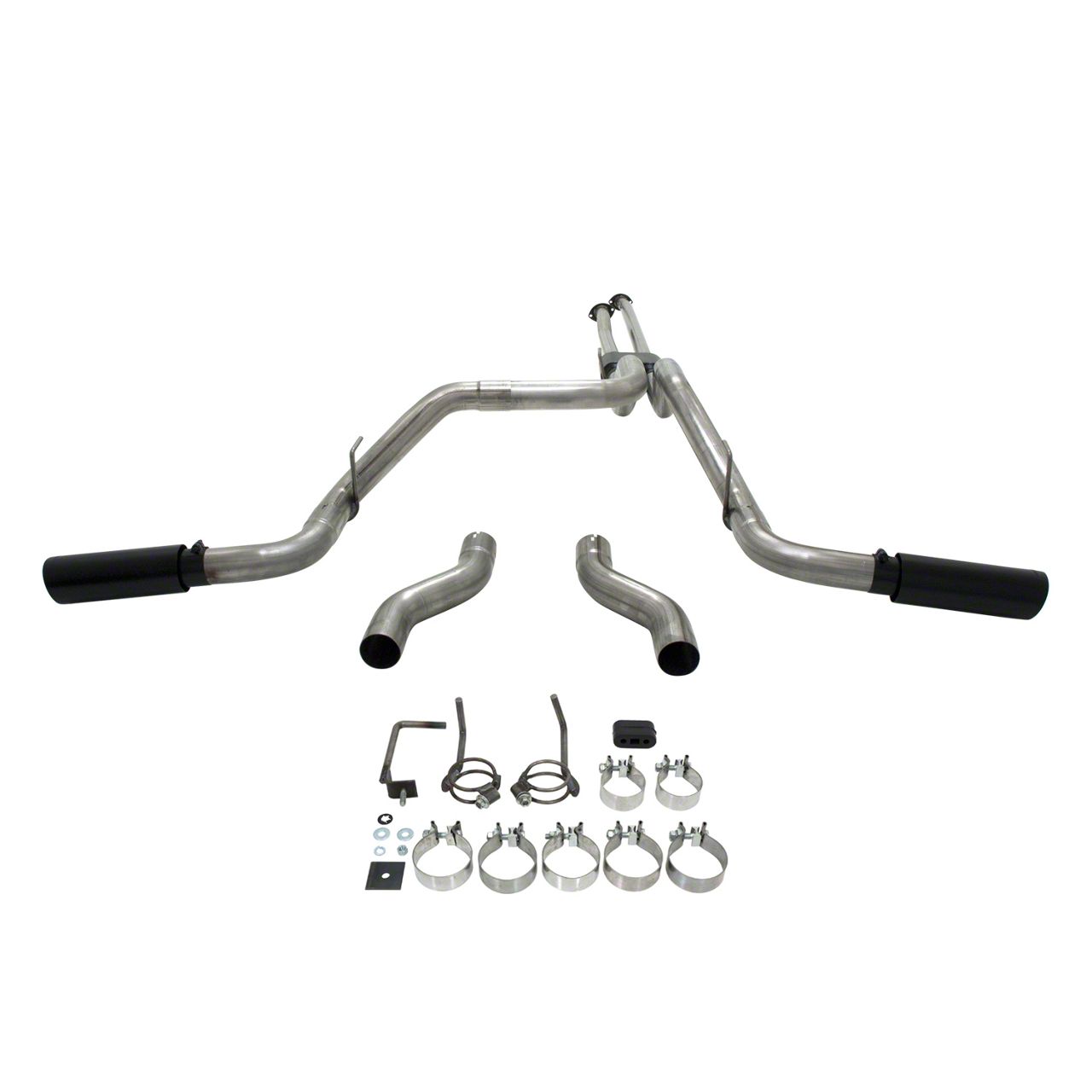 タンドラ　クルーマックス　フローマスター　アウトロー　#817692 Flowmaster Tundra Outlaw Dual Exhaust System with Black Tips; Side