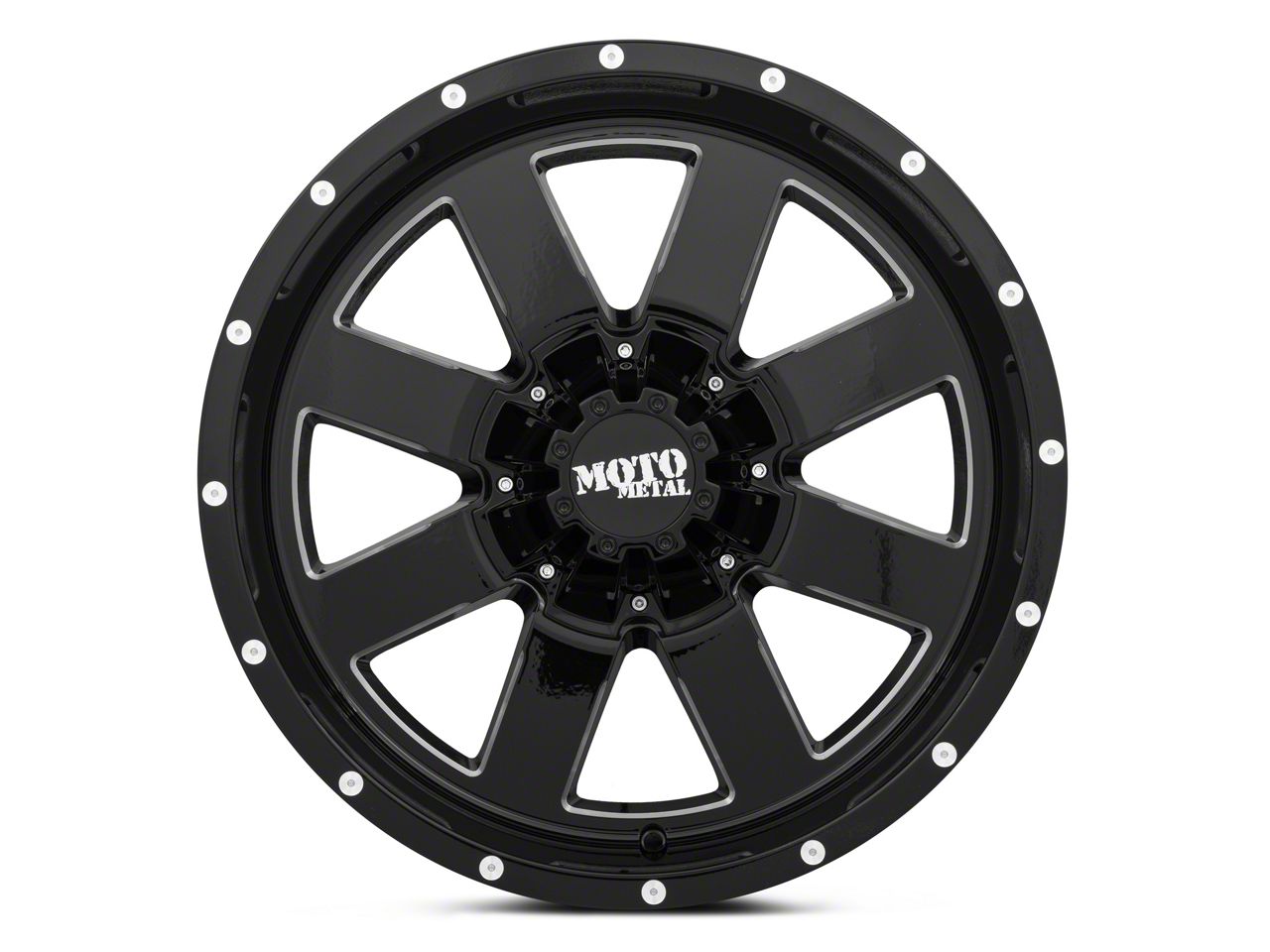 Moto Metal Tundra MO962 Gloss Black Milled 5-Lug Wheel; 20x9 Moto Metal Tundra MO962 Gloss Black Milled 5-Lug Wheel; 20x9