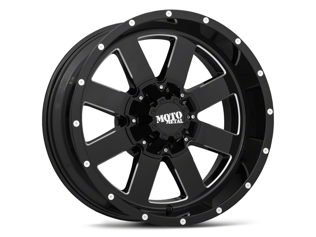 Moto Metal Tundra MO962 Gloss Black Milled 5-Lug Wheel; 20x9 Moto Metal Tundra MO962 Gloss Black Milled 5-Lug Wheel; 20x9