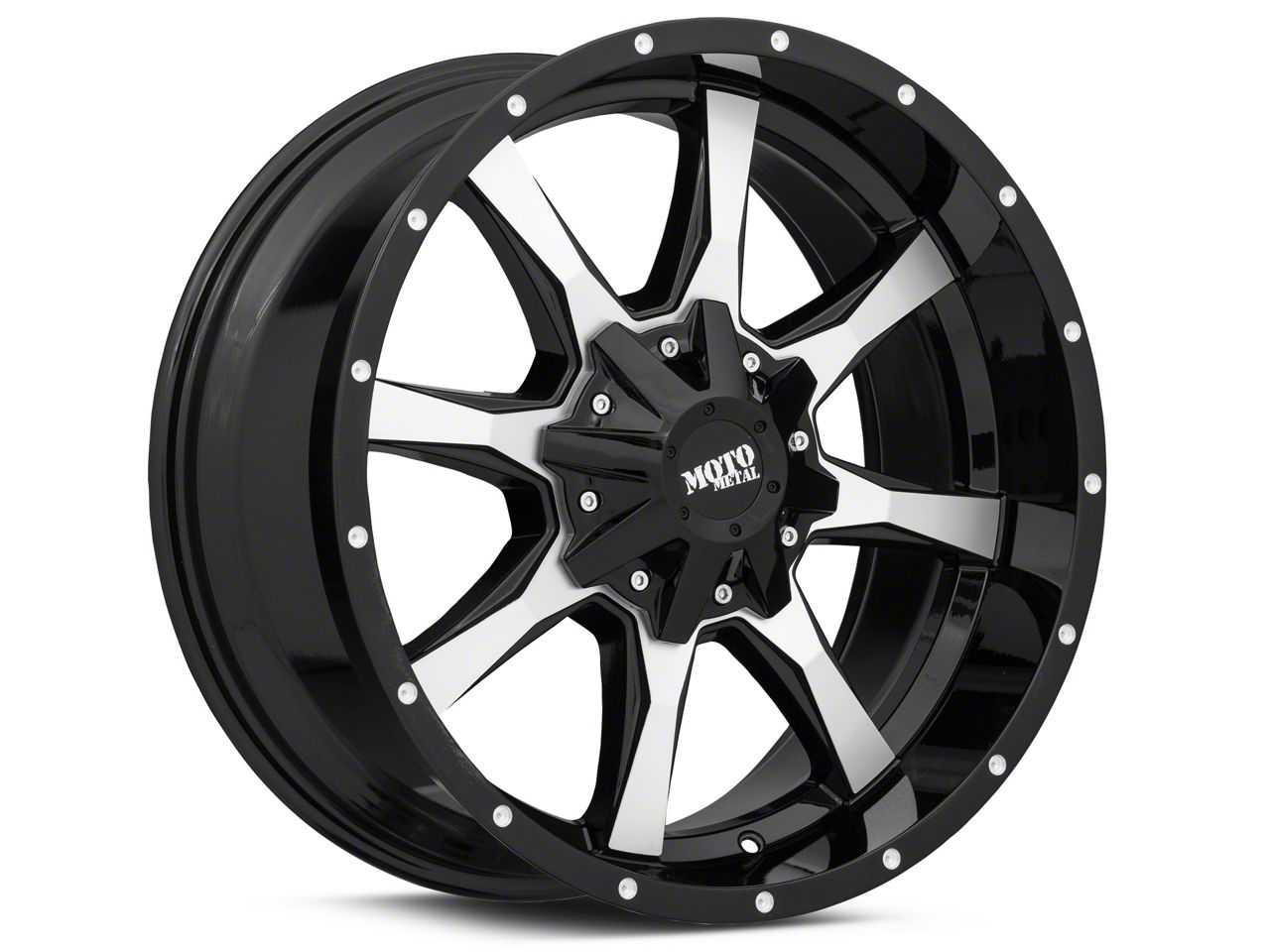 Moto Metal Tundra MO970 Gloss Black Machined 5-Lug Wheel; 20x10