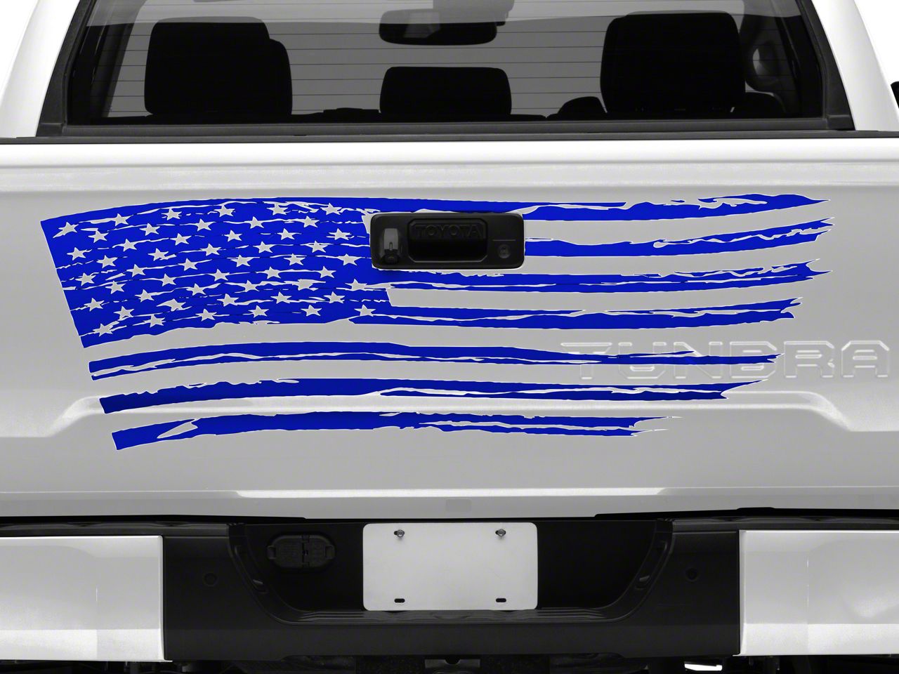 SEC10 Tundra Tailgate Flag Distressed Wave Decal; Blue T578096