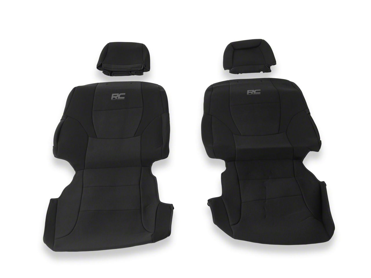 Rough Country Tundra Neoprene Front and Rear Seat Covers; Black