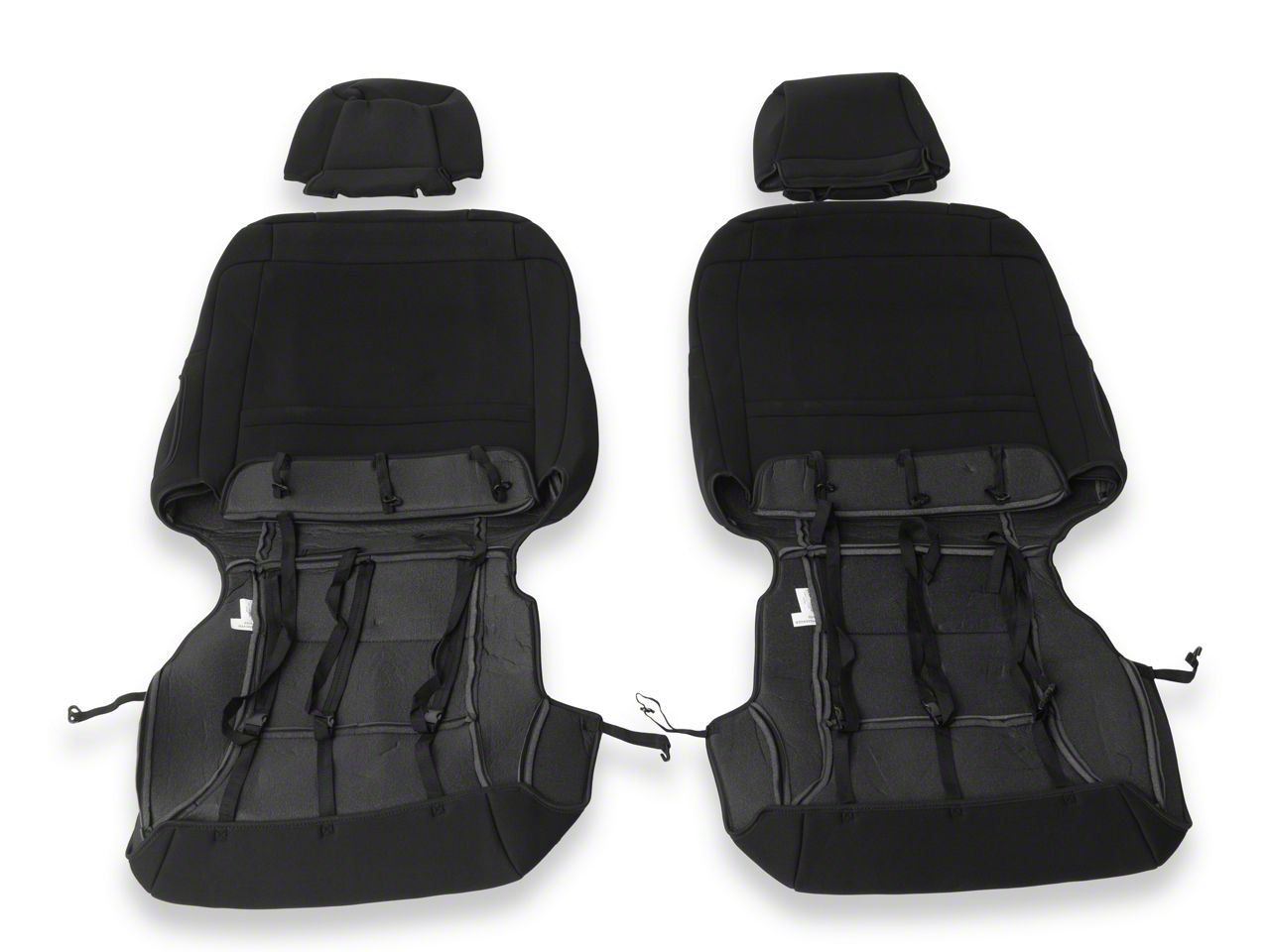 Rough Country Tundra Neoprene Front and Rear Seat Covers; Black