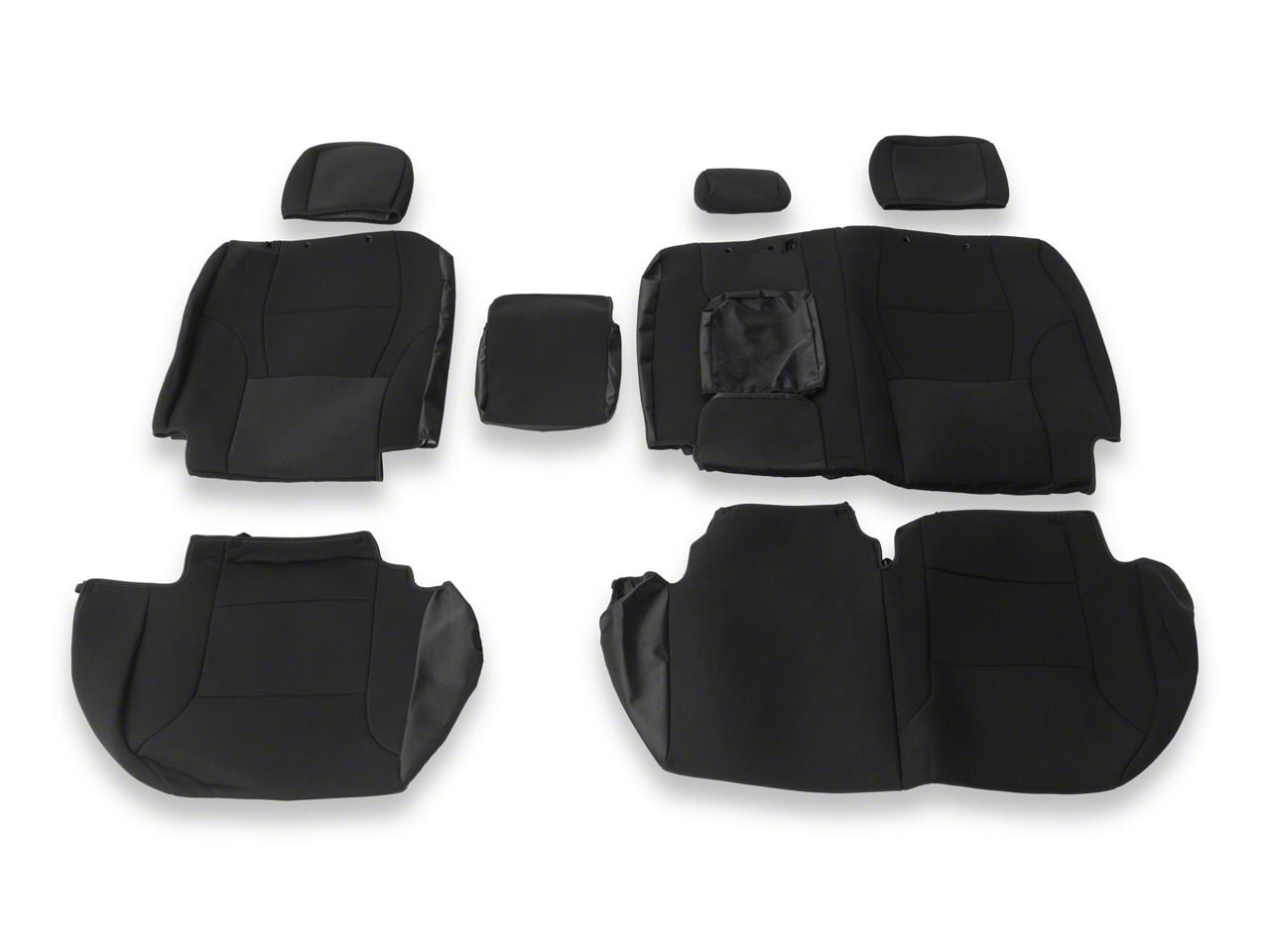 Rough Country Tundra Neoprene Front and Rear Seat Covers; Black