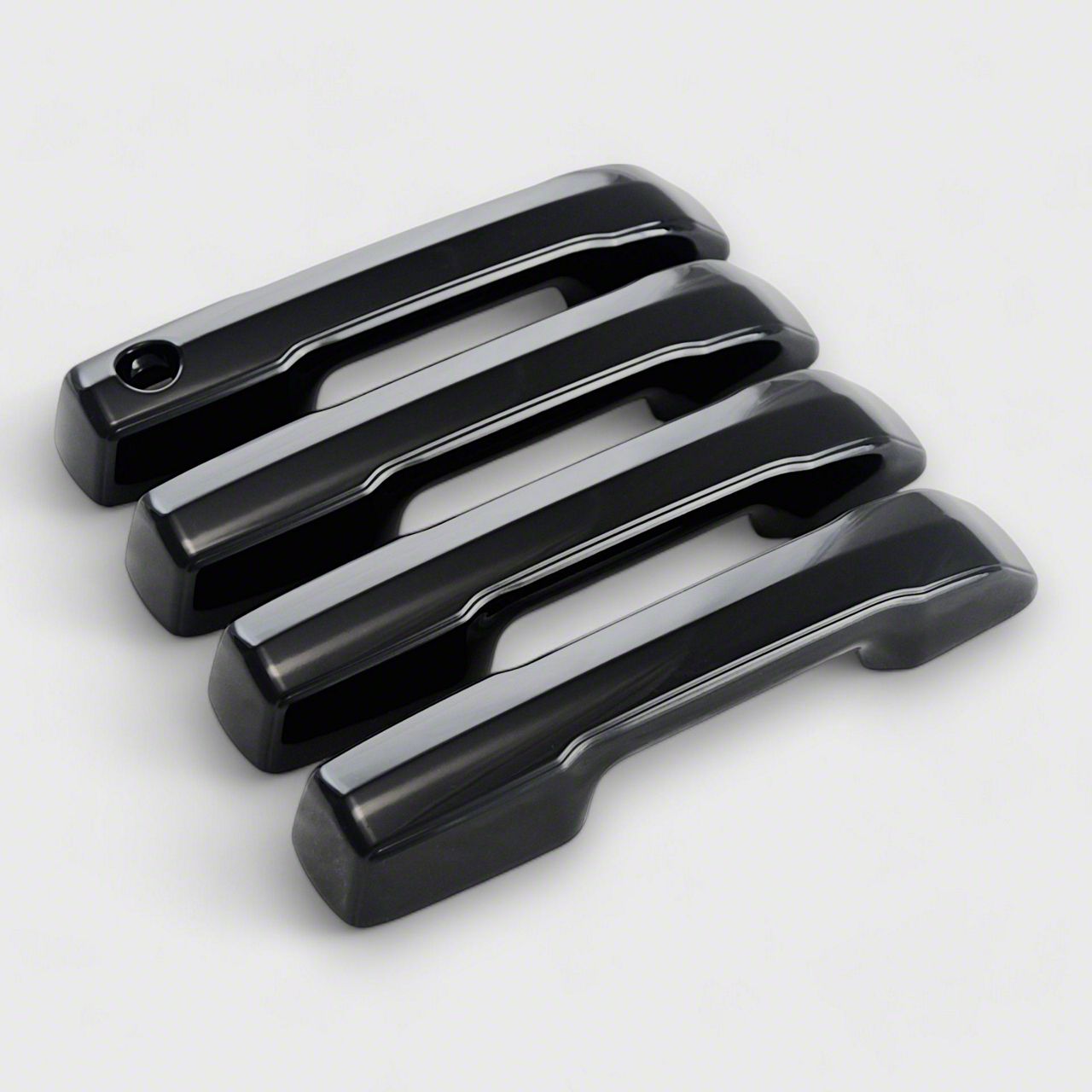 Tundra Chrome Delete Door Handle Snap-On Covers; Gloss Black (22