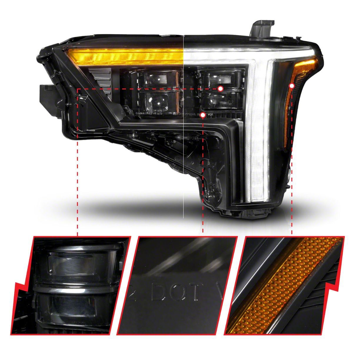 Tundra Z-Series Full LED Projector Headlights with DRL Switch and