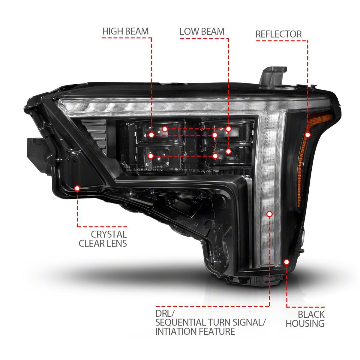 Tundra Z-Series Full LED Projector Headlights with DRL Switch and
