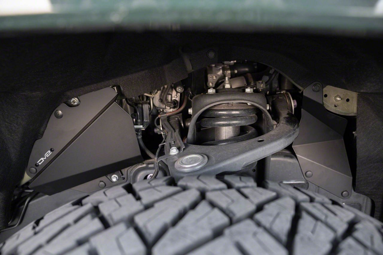 DV8 Offroad Tundra Front Aluminum Inner Fenders; Black INFT2-01