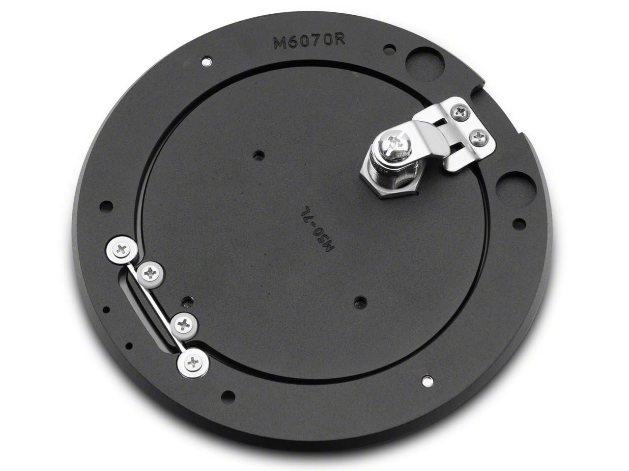 Tundra Race Style Billet Locking Fuel Door; Flat Black (07-21 Tundra)