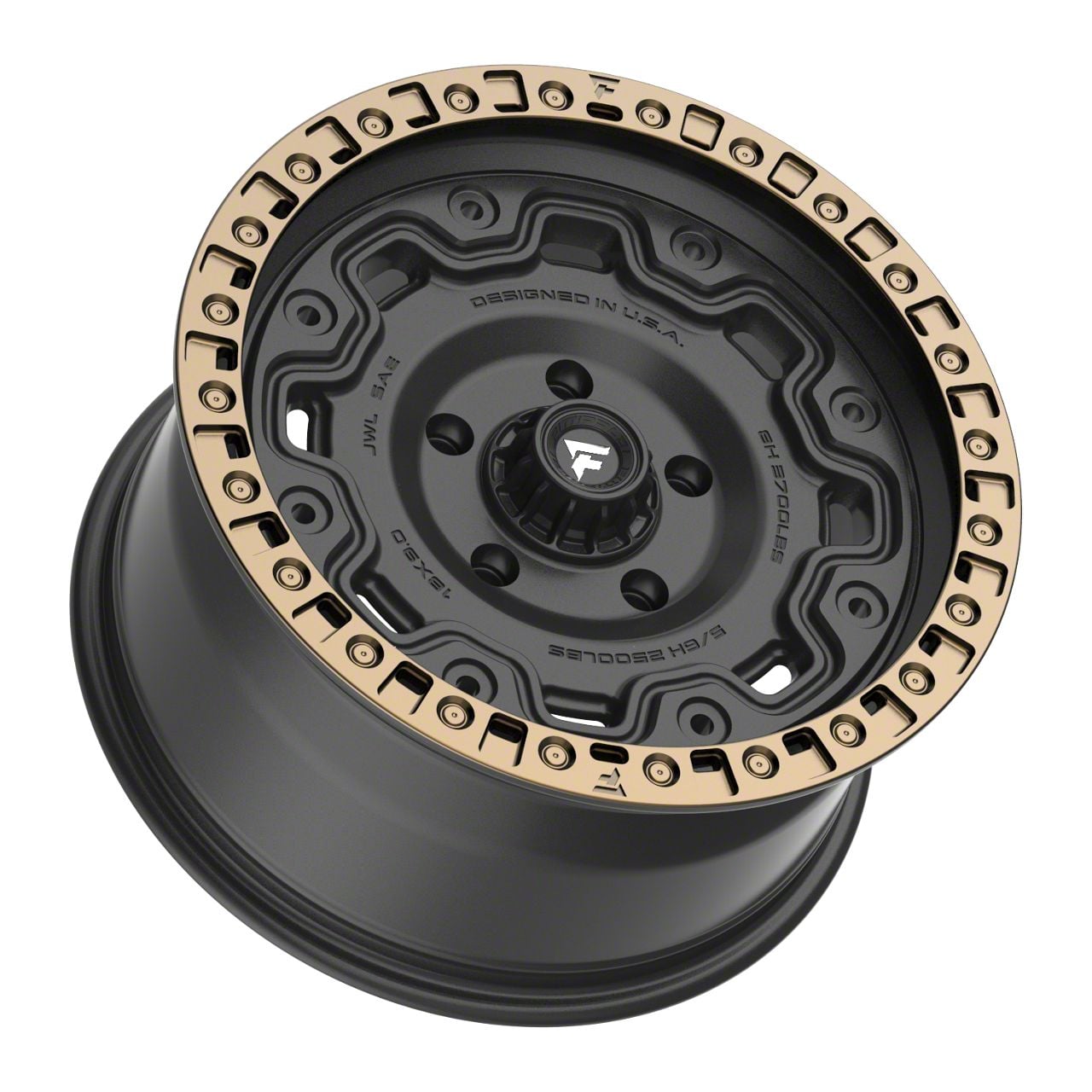 Fittipaldi Offroad Tundra FT100 Satin Black with Bronze Ring 5-Lug