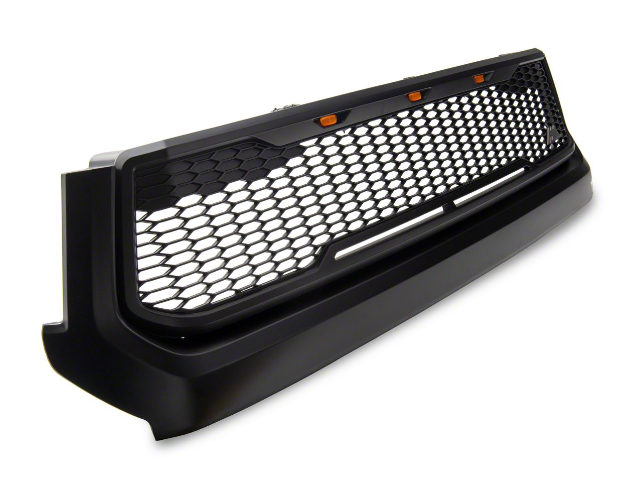 Front Gril For 1st Gen 2000 2001 2002 Toyota Tundra TRD Pro Grill With Amber Lights and Letters Matte Black