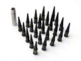 Black Spike Lug Nuts for Aftermarket Wheels; M14x1.5; Set of 24 (07-26 Tundra)