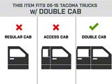 RedRock 4-Inch Oval Bent End Side Step Bars; Black (05-23 Tacoma Double Cab)