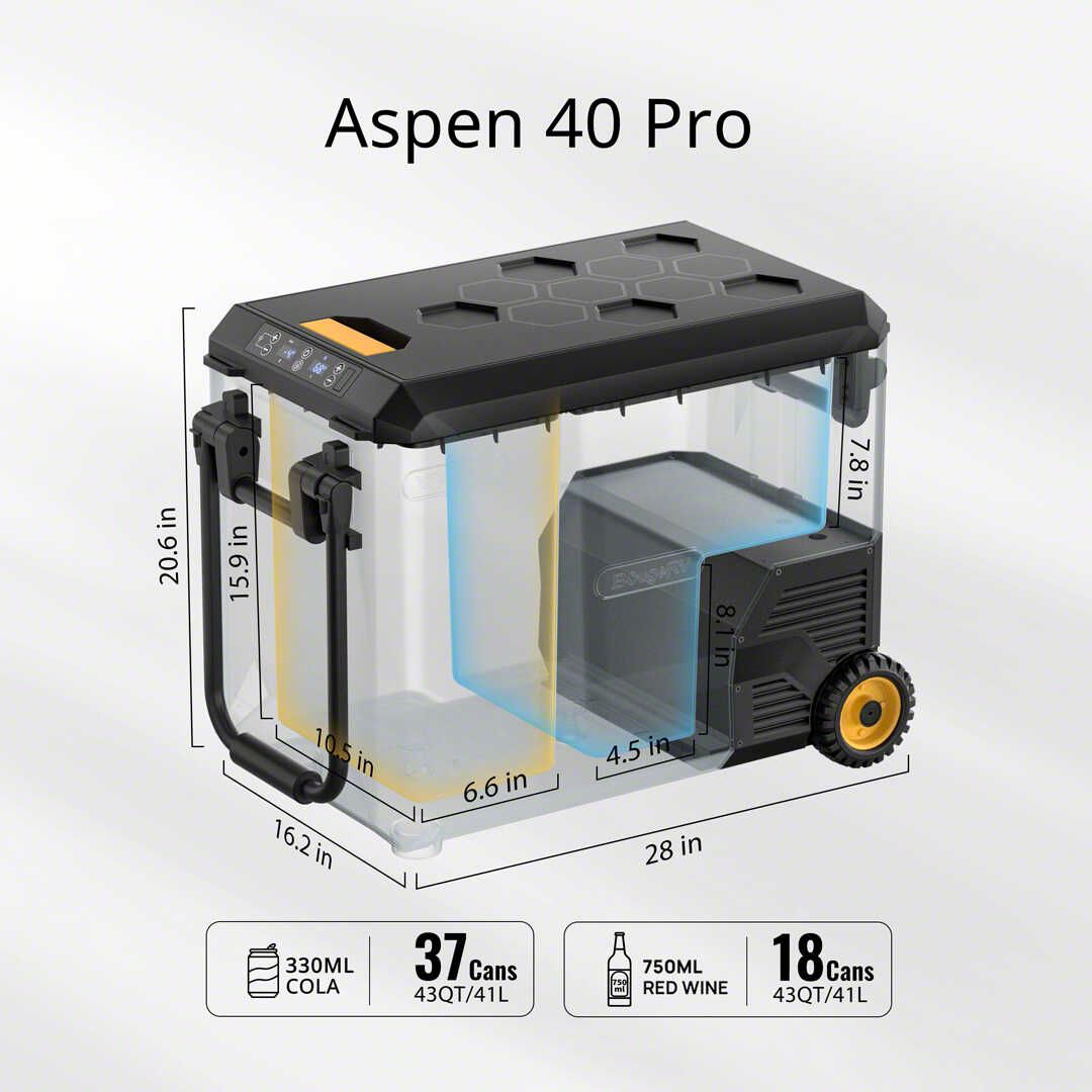 BougeRV Universal XT ASPEN 40 PRO 43-Quart Dual Zone Wheeled 12V