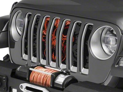 Under The Sun Inserts Grille Insert; Demon Face (18-23 Jeep Wrangler JL w/o TrailCam; 24-25 Jeep Wrangler JL Sport)