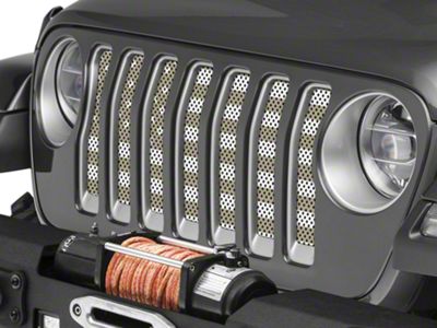 Under The Sun Inserts Grille Insert; Desert Tan Old Glory White Stars and Stripes (18-23 Jeep Wrangler JL w/o TrailCam; 24-25 Jeep Wrangler JL Sport)