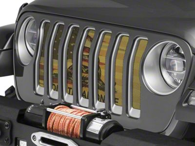 Under The Sun Inserts Grille Insert; Don't Tread On Me Old Glory (18-23 Jeep Wrangler JL w/o TrailCam; 24-25 Jeep Wrangler JL Sport)