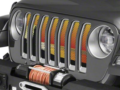 Under The Sun Inserts Grille Insert; Endless Summer Orange Light House (18-23 Jeep Wrangler JL w/o TrailCam; 24-25 Jeep Wrangler JL Sport)