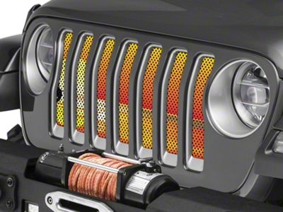 Under The Sun Inserts Grille Insert; Endless Summer Orange Mermaid (18-23 Jeep Wrangler JL w/o TrailCam; 24-25 Jeep Wrangler JL Sport)