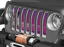 Under The Sun Inserts Grille Insert; Endless Summer Purple Palm Tree (18-23 Jeep Wrangler JL w/o TrailCam; 24-25 Jeep Wrangler JL Sport)