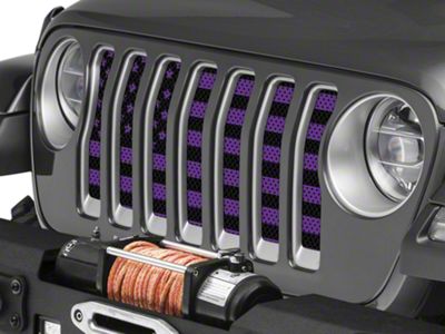 Under The Sun Inserts Grille Insert; Old Glory Purple (18-23 Jeep Wrangler JL w/o TrailCam; 24-25 Jeep Wrangler JL Sport)