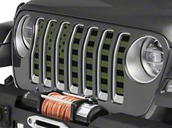 Under The Sun Inserts Grille Insert; Olive Drab Old Glory Black Stars and Stripes (18-23 Jeep Wrangler JL w/o TrailCam; 24-25 Jeep Wrangler JL Sport)