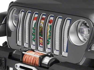 Under The Sun Inserts Grille Insert; West Virginia State Flag (18-23 Jeep Wrangler JL w/o TrailCam; 24-25 Jeep Wrangler JL Sport)