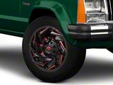 Fuel Wheels Reaction Gloss Black Milled with Red Tint Wheel; 18x9; -12mm Offset (84-01 Jeep Cherokee XJ)