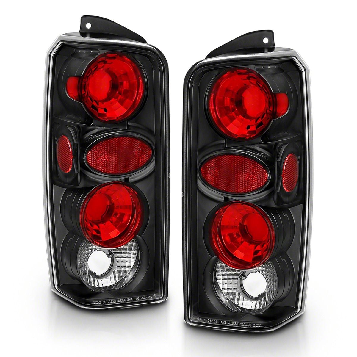 Jeep Cherokee Tail Lights; Black Housing; Clear Lens (97-01 Jeep